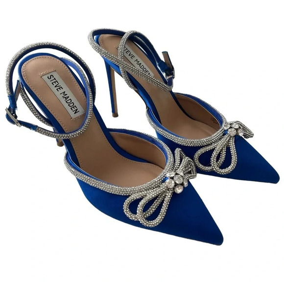Steve Madden LEIA Sandal Cobalt Blue Heels in size 9 - Picture 4 of 5